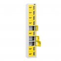 Tablet Locker - 10 Vision Door - 10 Compartment - Charging - Dual USB-A Sockets - Flat Top - H1800 x W300 x D300mm