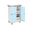 Laptop Trolley - 2 Door - 16 Compartment - Charging - Dual USB-A Sockets - H1050 x W760 x D450mm