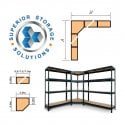 Rivet 45 Shelving Kit L1 | Layout: L | Length: 1.8m(A) x 1.8m(B) | Bays: 1 x Corner + 2 x 0.9m