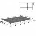 Ultralight 15m² Stage Package - L.5m W.3m H.430mm - Anthracite Grey Carpet