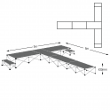 Ultralight T-Shaped Stage Package - L.6m W.5m H.430mm - Anthracite Grey Carpet