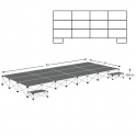 Ultralight 24m² Stage Package - L.8m W.3m H.430mm - Anthracite Grey Carpet