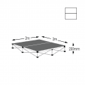 Ultralight Square Drum Stage Package - L.2m W.2m H.230mm - Anthracite Grey Carpet