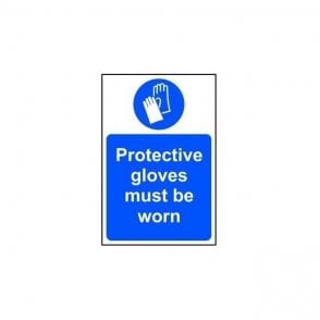 Protective Gloves Must be Worn Sign 600 x 400mm - Self Adhesive Vinyl