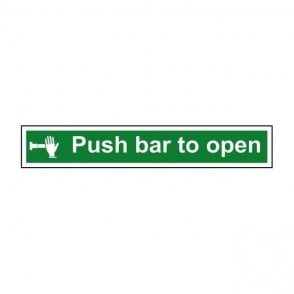 Push bar to open Sign 100 x 600mm - Self Adhesive Vinyl