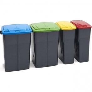 45 Litre Red Push Lid Bin H510 x W365 x D360mm