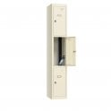 Tablet Locker - 3 Retro Door - 3 Compartment - Charging - 3 Pin Sockets - Flat Top - H1800 x W300 x D300mm