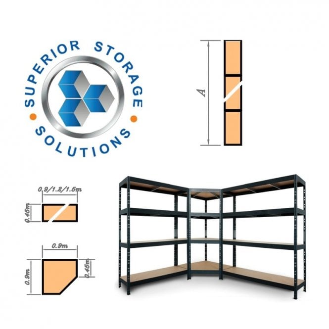 Rivet 45 Modular Shelving Kits "Straight Line" Layout