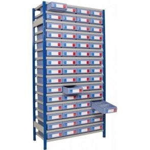 Shelf Trays on Expo 4 Shelving KIT G H2000 x W1000 x D400mm with 16 Shelves 90kg UDL & 60no. 234x90x400 trays