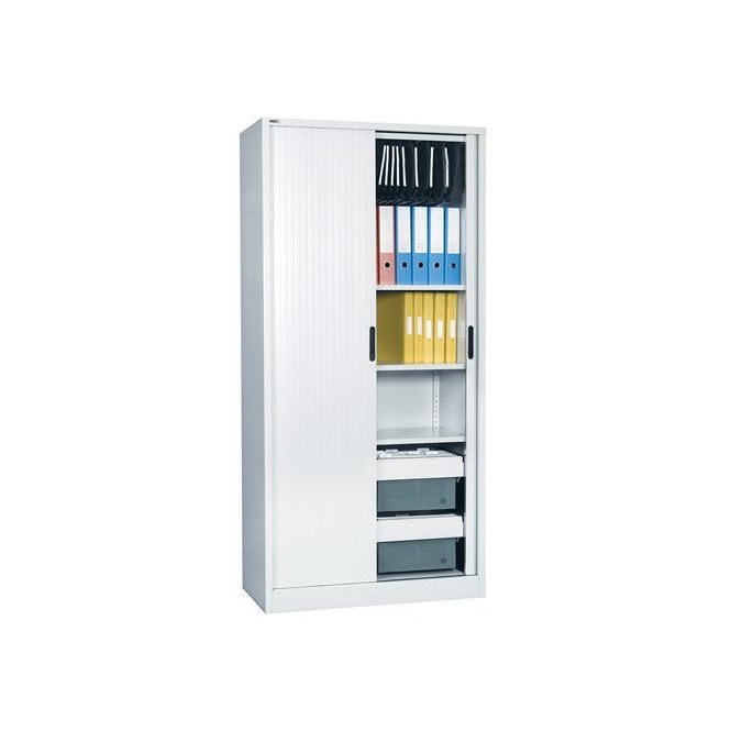 Side Opening Tambour - Supplied Empty - 1981H x 1000W x 486D - Grey