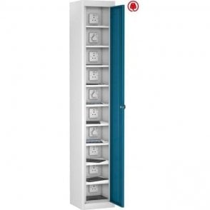 Single Door 10 Compartment Tablet Store & Charge Locker fitted with USB 3 Pin Sockets H1780 x W305 x D370mm