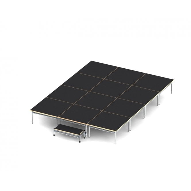 Modular Stage Package – Single Level - Width 2250mm - Depth 3000mm – Height 358mm – 6.75 metres square – 12 modules