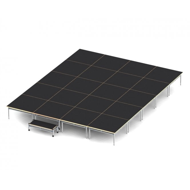 Modular Stage Package – Single Level - Width 3750mm - Depth 3000mm – Height 358mm – 11.25 metres square – 20 modules
