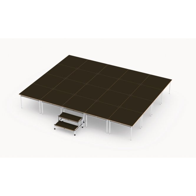 Modular Stage Package – Single Level - Width 3750mm - Depth 3000mm – Height 500mm – 11.25 metres square – 20 modules