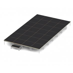 Modular Stage Package – Single Level - Width 5250mm - Depth 3000mm – Height 358mm – 15.75 metres square – 28 modules