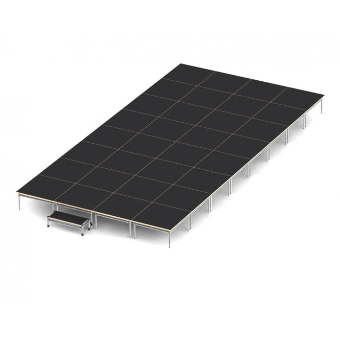 Modular Stage Package – Single Level - Width 6000mm - Depth 3000mm – Height 358mm – 18 metres square – 32 modules
