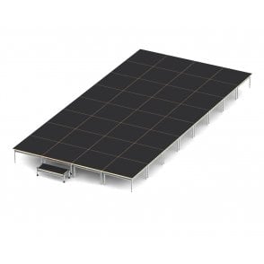 Modular Stage Package – Single Level - Width 6000mm - Depth 3000mm – Height 358mm – 18 metres square – 32 modules