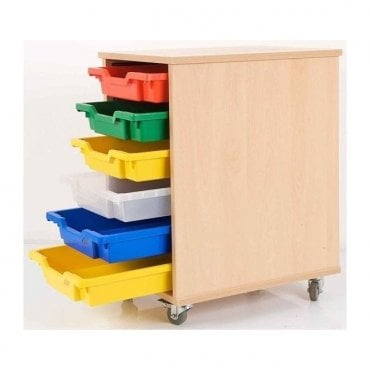 Single Tote Tray Trolley - 6 Trays