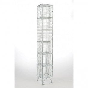 Six Compartment Wire Mesh Locker H1980 x W305 x D450mm