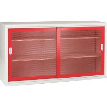 Sliding Mesh Door Cabinet - 2 Shelves