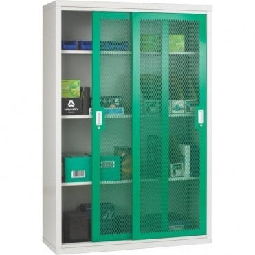 Sliding Mesh Door Cabinet - 3 Shelves