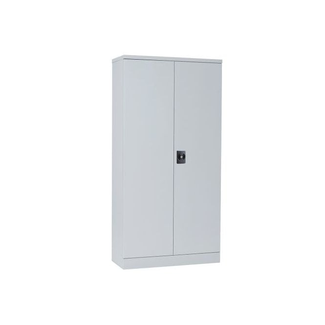 Slimline 2 Door Cupboard with 3 dual purpose shelves - Grey