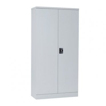 Slimline 2 Door Cupboard with 3 dual purpose shelves - Grey