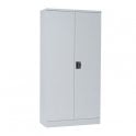 Slimline 2 Door Cupboard with 3 dual purpose shelves - 1829H x 914W x 381D - Grey
