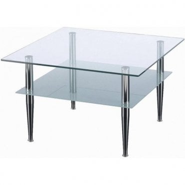Square Glass Reception Table