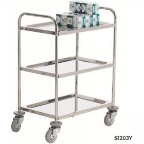 2 Shelf Stainless Steel Trolley L710x W470 x H780mm 100kg UDL