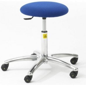 Static Dissipative Chrome Stool with feet Height adjustment 430-570mm