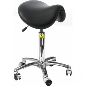 Static Dissipative Saddle Stool with Castors Height Adjustment 550-740