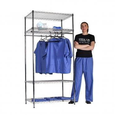 Stellar Chrome Wire Garment Racking Double Rail 915mm Wide x 610mm Deep