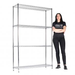 Stellar Chrome Wire Shelving 1220mm Wide x 355mm Deep