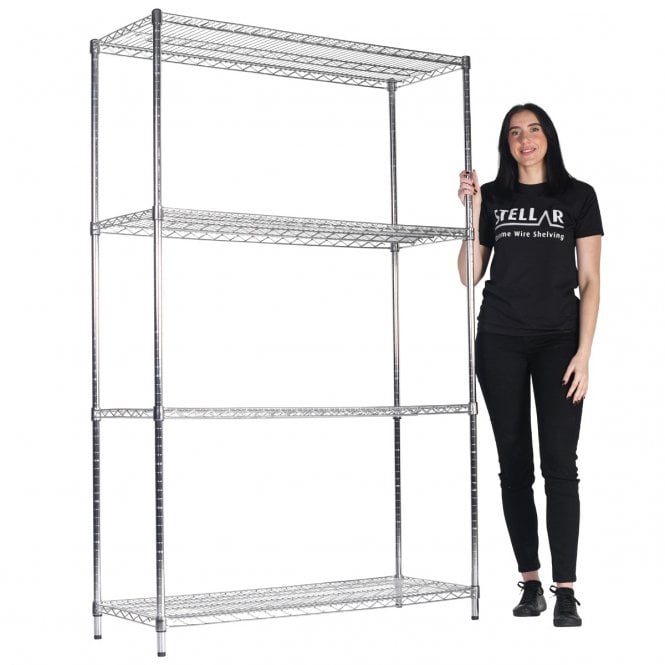 Stellar Chrome Wire Shelving 1220mm Wide x 460mm Deep