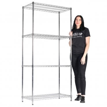 Stellar Chrome Wire Shelving 915mm Wide x 460mm Deep