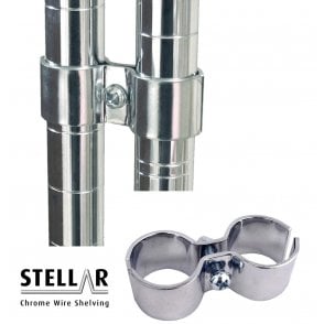 Stellar Chrome Wire Shelving Post Clamps PACK OF 4