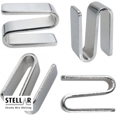 Stellar Chrome Wire Shelving "S" Clips