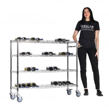Stellar Wine Rack Trolley 1220mm Wide