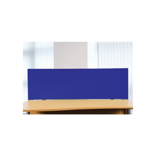 Straight desktop screen - Graphite PVC trim - 1200w x 400h - Walten Blue