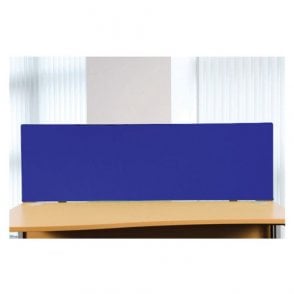 Straight desktop screen - Graphite PVC trim - 1600w x 400h - Walten Blue