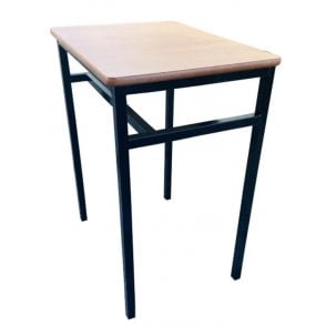T2 Single Classroom Table W600xD600xH760mm - Black frame with Beech top