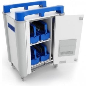TabCabby 20-32 port trolley - vertical storage in four removable carry cases W705 x D556 x H1010mm. Store & Charge Only