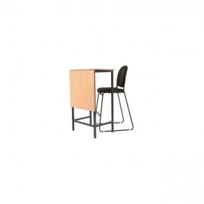 Teachers High Table with Modesty Panel W600xD600xH1020mm - Beech finish