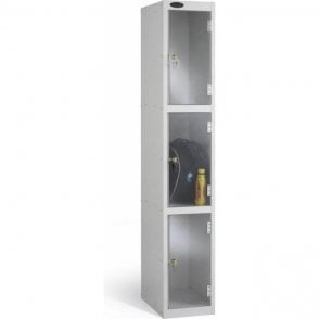 Three Compartment Clear Door Locker H1780 x W305 x D380mm