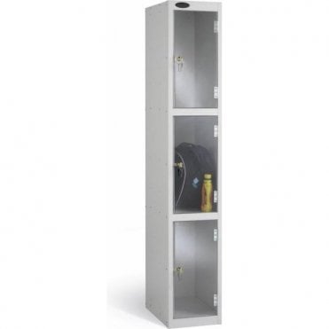 Three Compartment Clear Door Lockers