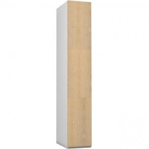 Three Compartment Timber Door Locker H1780 x W305 x D398mm