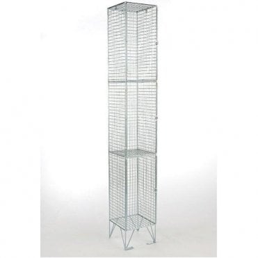 Three Compartment Wire Mesh Lockers