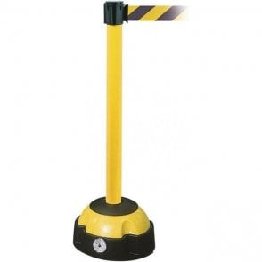 Yellow Belt Post with 3 metre Black & Yellow belt