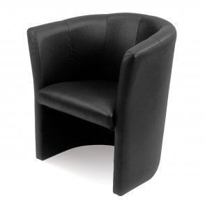 Tub single chair - Black contract vinyl - Seat height 455mm - Overall Width 700mm - Overall Depth 630mm